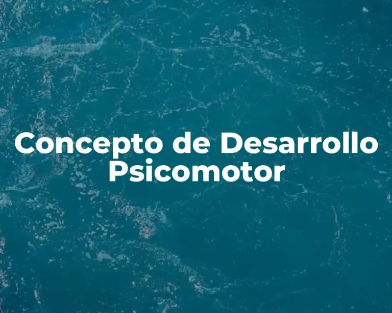 Concepto de Desarrollo Psicomotor
