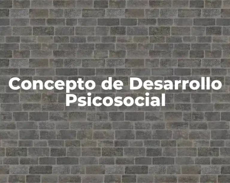 Concepto de Desarrollo Psicosocial