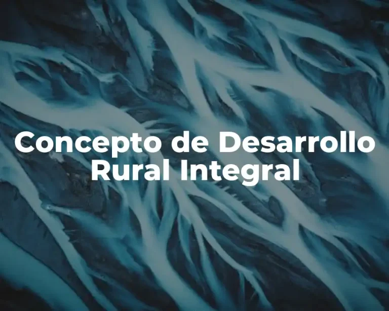 Concepto de Desarrollo Rural Integral