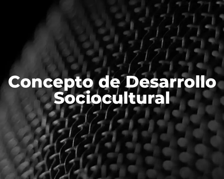 Concepto de Desarrollo Sociocultural