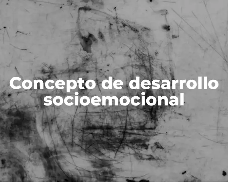 Concepto de desarrollo socioemocional