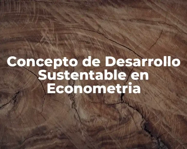 Concepto de Desarrollo Sustentable en Econometria