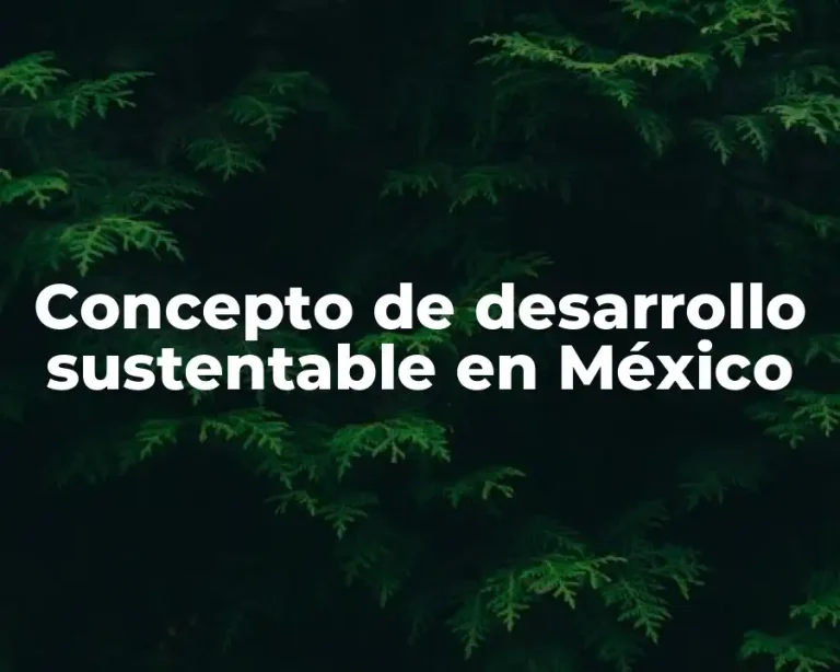 Concepto de desarrollo sustentable en México
