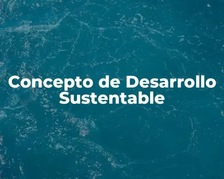 Concepto de Desarrollo Sustentable