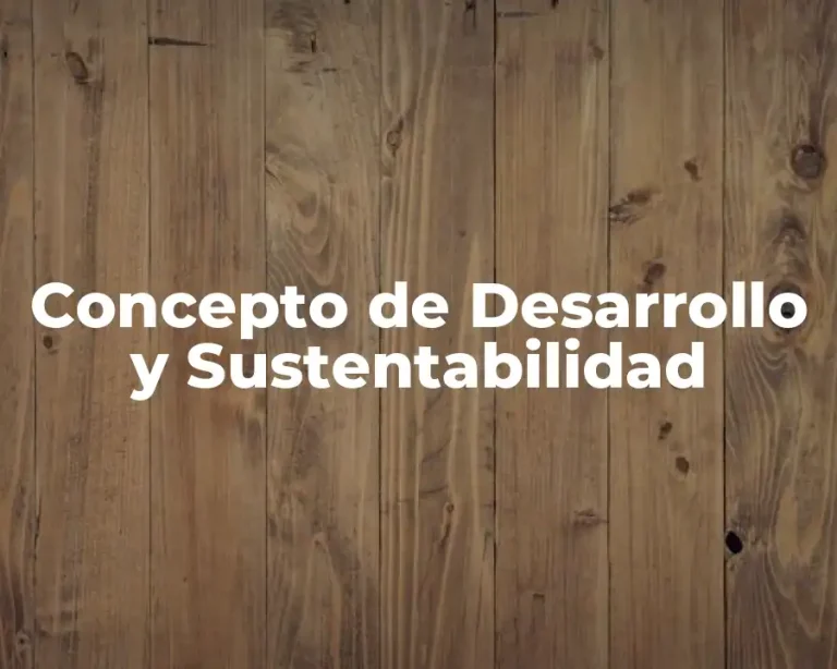 Concepto de Desarrollo y Sustentabilidad