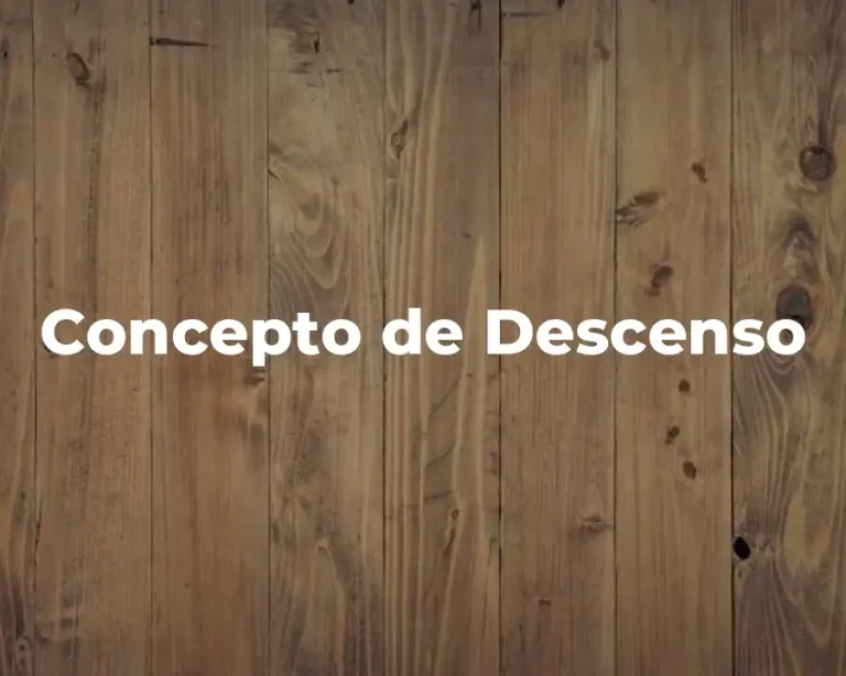 Concepto de Descenso