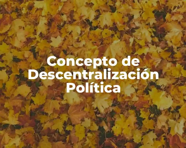 Concepto de Descentralización Política