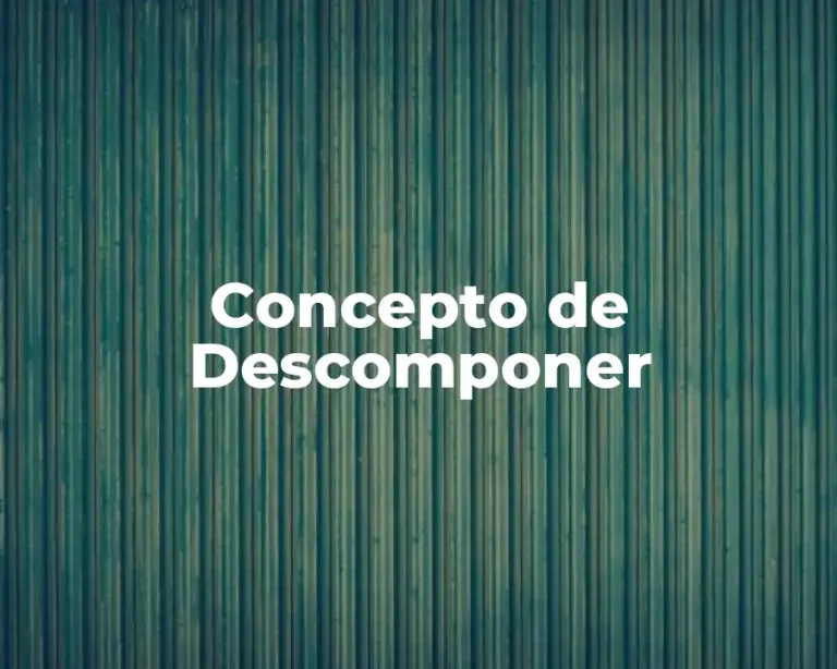 Concepto de Descomponer