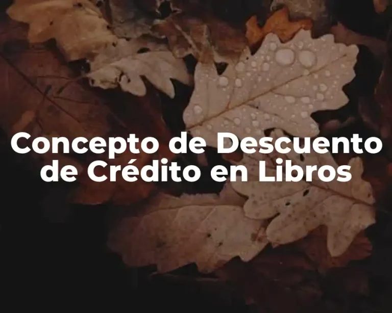 Concepto de Descuento de Crédito en Libros