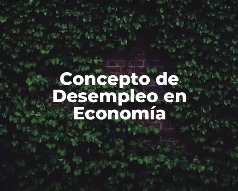 Concepto de Desempleo en Economía
