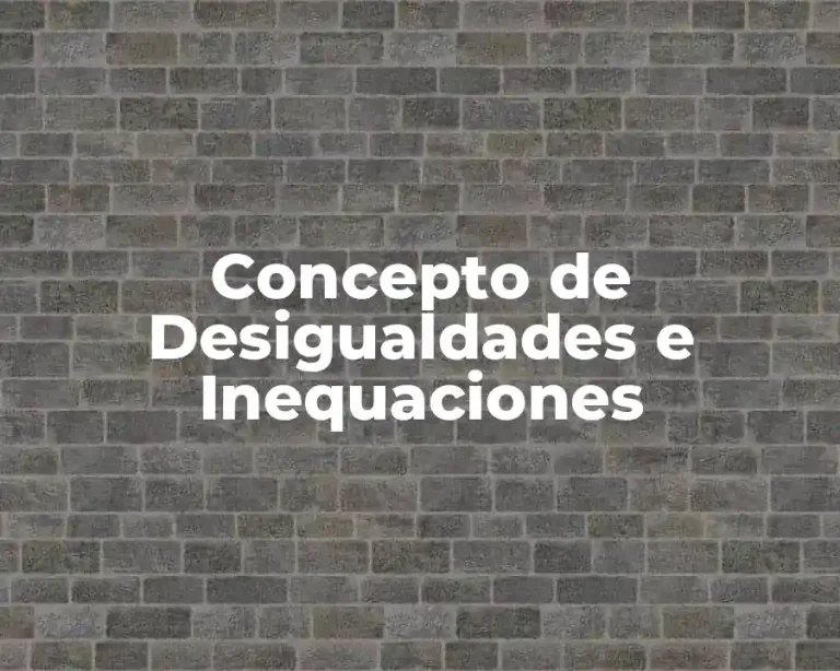 Concepto de Desigualdades e Inequaciones
