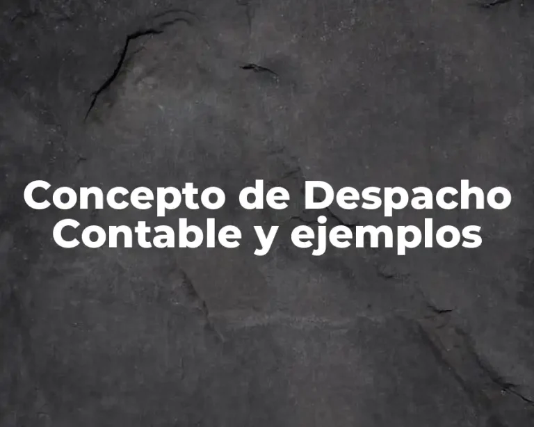 Concepto de Despacho Contable y ejemplos