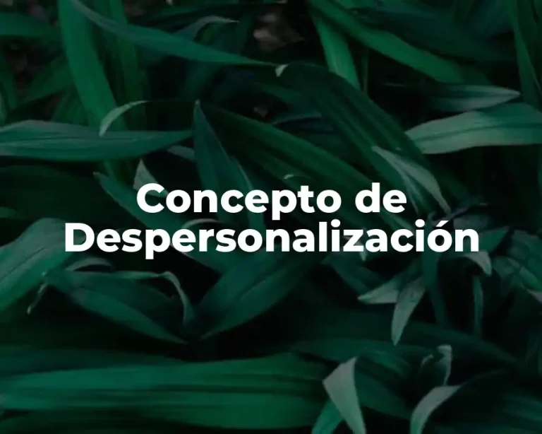 Concepto de Despersonalización