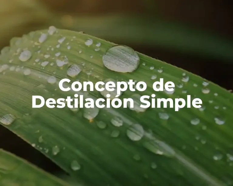 Concepto de Destilación Simple