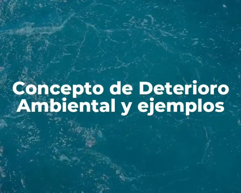 Concepto de Deterioro Ambiental y ejemplos