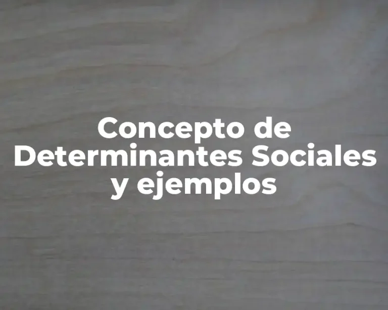 Concepto de Determinantes Sociales y ejemplos