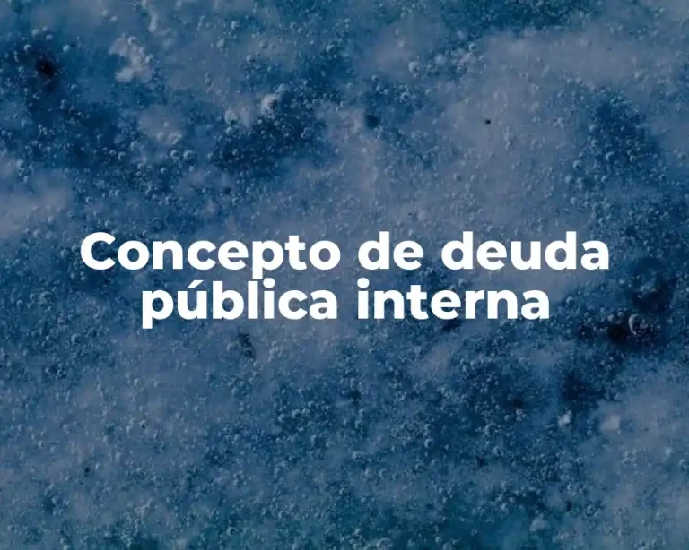 Concepto de deuda pública interna