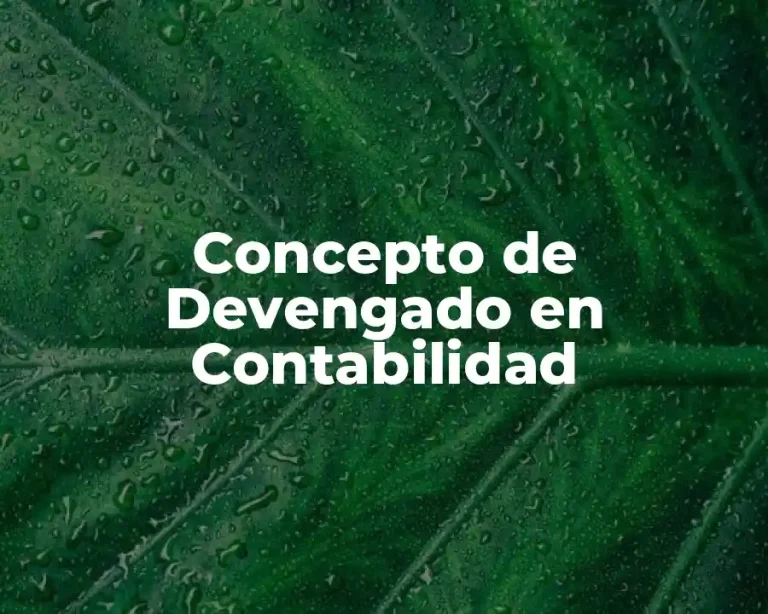 Concepto de Devengado en Contabilidad