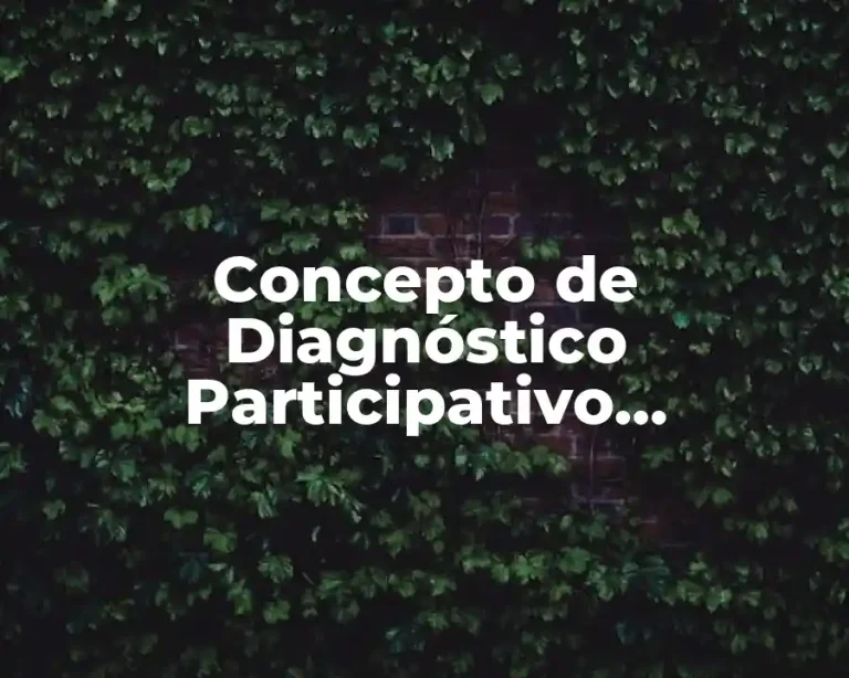 Concepto de Diagnóstico Participativo Comunitario