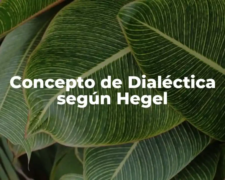 Concepto de Dialéctica según Hegel