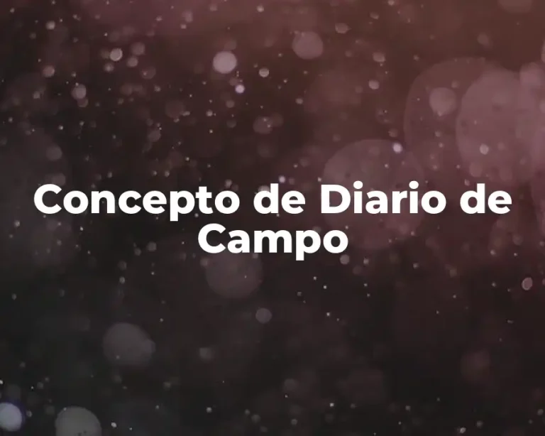 Concepto de Diario de Campo