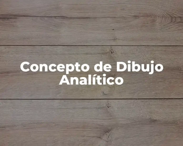 Concepto de Dibujo Analítico