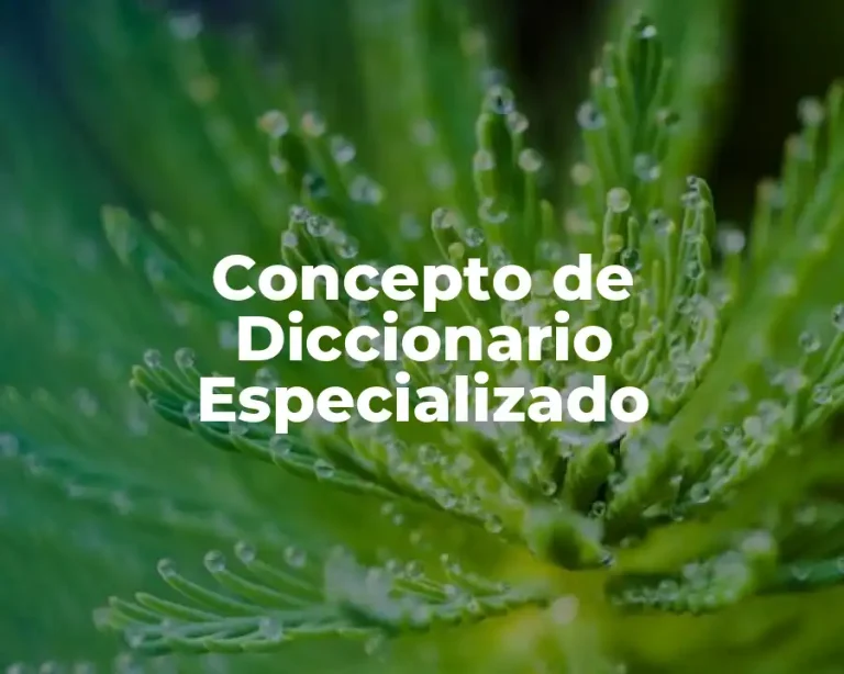 Concepto de Diccionario Especializado