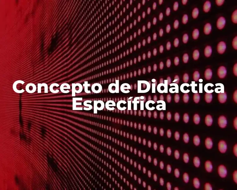 Concepto de Didáctica Específica