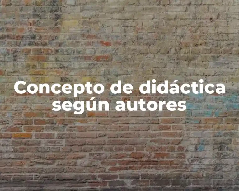 Concepto de didáctica según autores