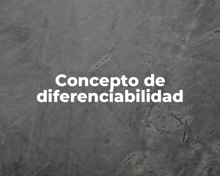 Concepto de diferenciabilidad
