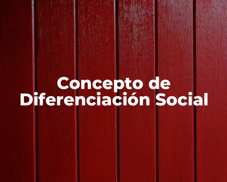 Concepto de Diferenciación Social