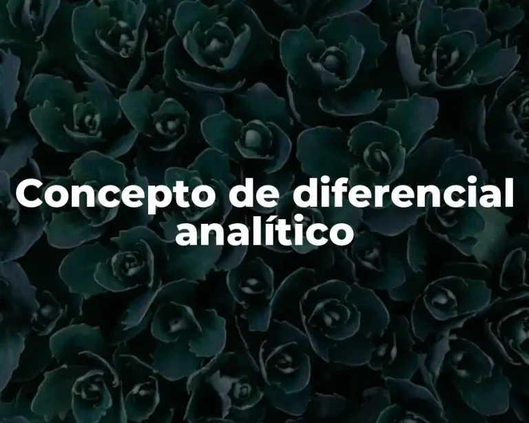Concepto de diferencial analítico