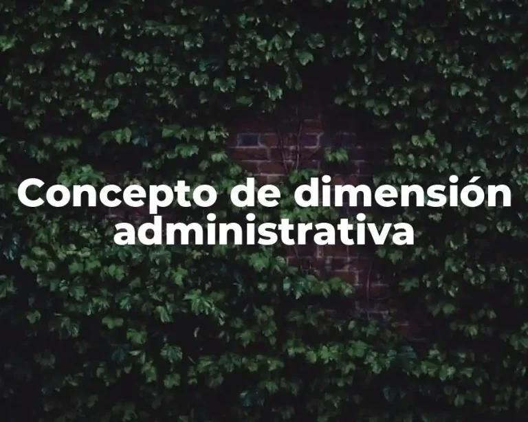 Concepto de dimensión administrativa