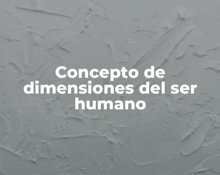 Concepto de dimensiones del ser humano