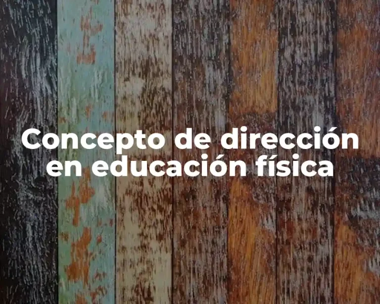Concepto de dirección en educación física
