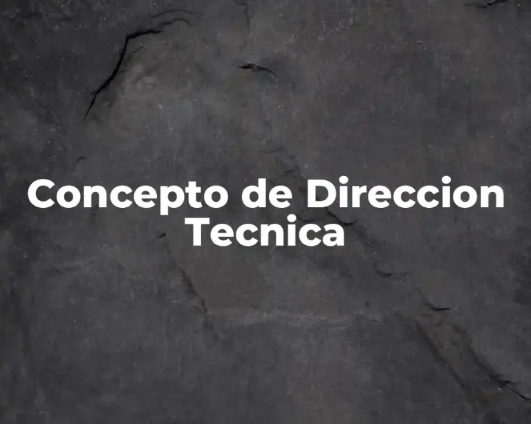 Concepto de Direccion Tecnica