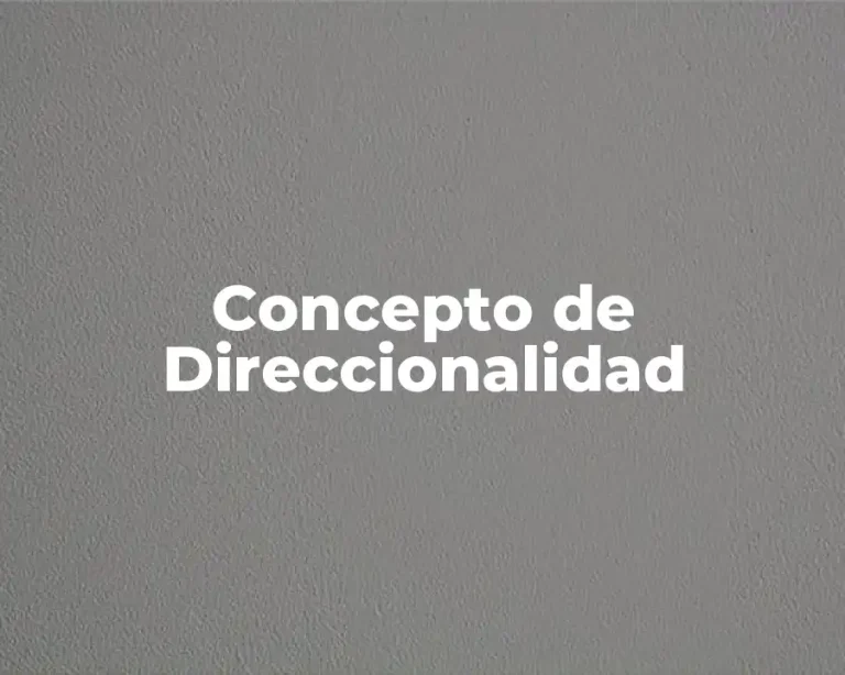 Concepto de Direccionalidad