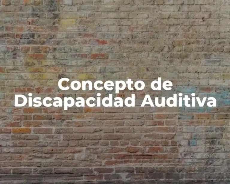 Concepto de Discapacidad Auditiva
