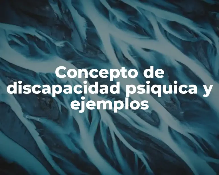 Concepto de discapacidad psiquica y ejemplos