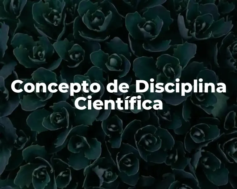Concepto de Disciplina Científica