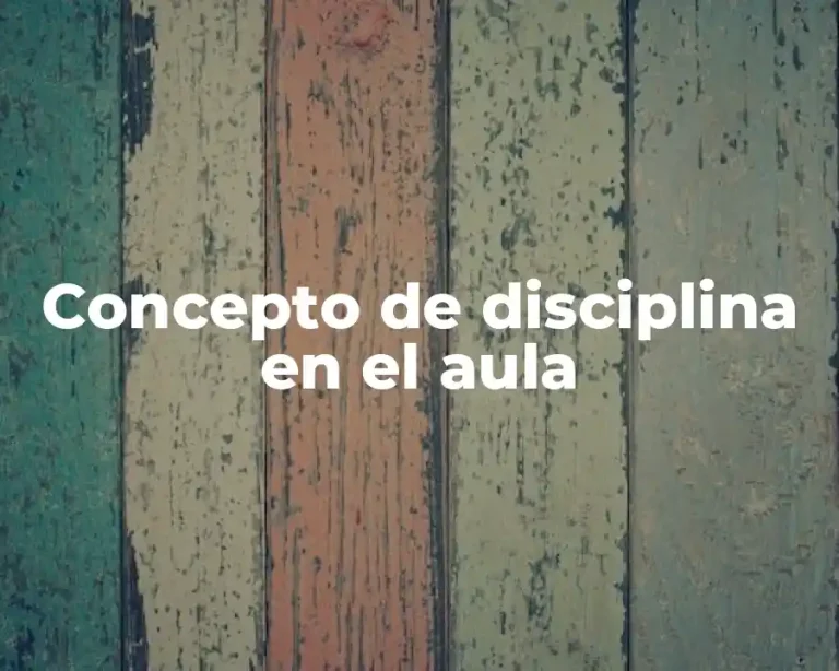 Concepto de disciplina en el aula