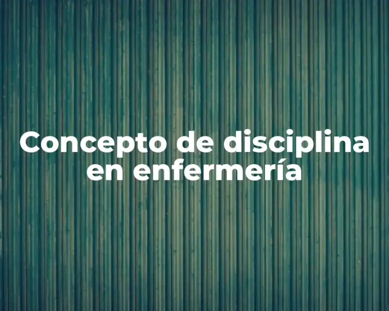 Concepto de disciplina en enfermería