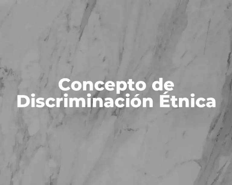 Concepto de Discriminación Étnica