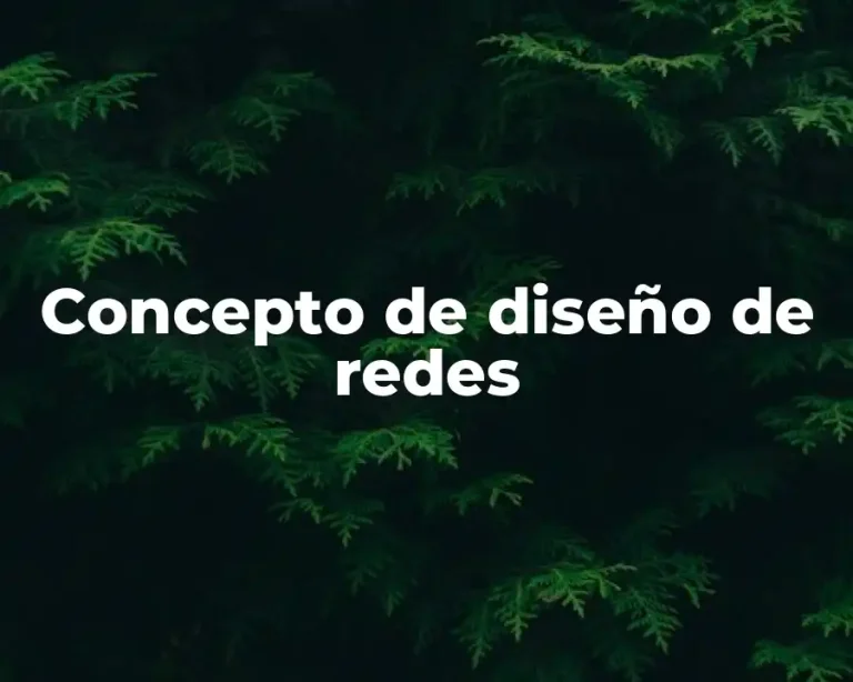 Concepto de diseño de redes