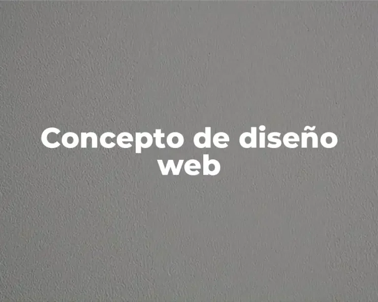 Concepto de diseño web