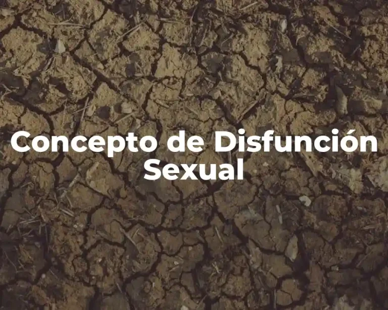Concepto de Disfunción Sexual
