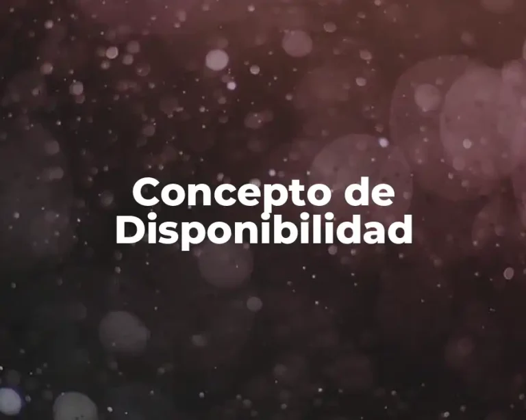 Concepto de Disponibilidad