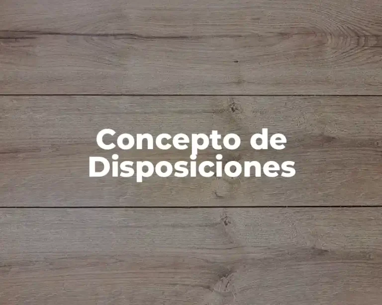 Concepto de Disposiciones