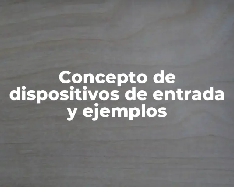 Concepto de dispositivos de entrada y ejemplos
