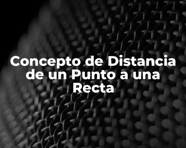 Concepto de Distancia de un Punto a una Recta